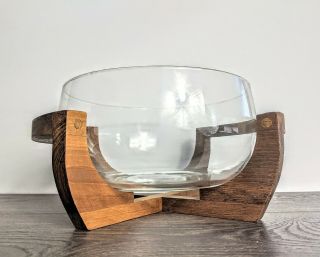 Vintage Gailstyn Sutton Teak Wood Glass Dish Mid Century Danish Towle Salad Bowl