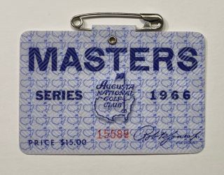 1966 Masters Tournament Augusta National Golf Club Badge Ticket Jack Nicklaus