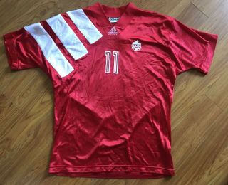 Vintage Dale Mitchell Game Match Worn 1992 Adidas Canada Soccer Jersey Shirt