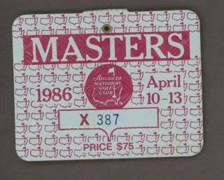 1986 Masters Badge Jack Nicklaus Tournament Champion Augusta National Golf Hof