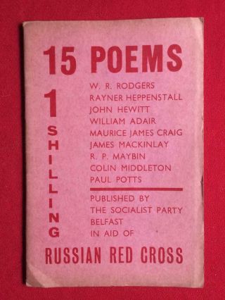 15 Poems.  Published By The Socialist Party Belfast In Aid Of Russian Red Cross.