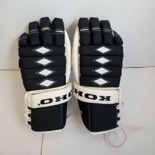 Koho Vintage Lace - Up Hg2 Hockey Gloves 13  (2k9rb3) Black/white