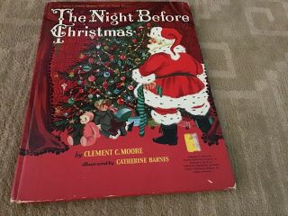 Santa Claus The Night Before Christmas Whitman Giant Tell - A - Tale Book 1960 Hb