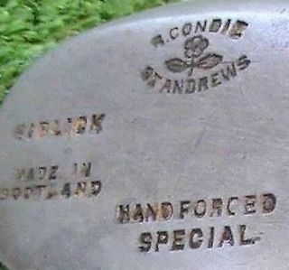 Antique Vintage St Andrews Robert Condie Niblick Wood Shaft Golf Club