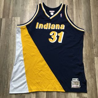 Reggie Miller 31 Indiana Pacers Nba Mitchell & Ness Authentic Jersey Men 56 3xl