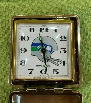 Rare Vintage Seattle Seahawks Nfl Travel Alarm Clock In