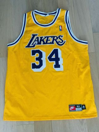Authentic 1998 Nike Lakers Shaquille O ' Neal Shaq Home Jersey 52 Kobe Vintage 2