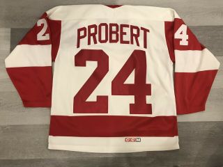 Ccm Bob Probert Detroit Red Wings White Nhl Ultrafil Hockey Jersey Sz Large