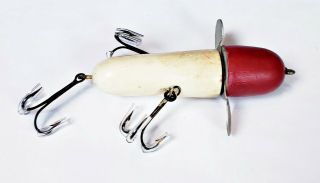 Tough Mills / Snyder / Hico Yellow Kid Rotary Head Lure Ny C 1910 Red & White