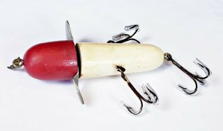 Tough Mills / Snyder / HICO Yellow Kid Rotary Head Lure NY c 1910 Red & White 3