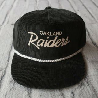 Vintage Oakland Raiders Corduroy Snapback Hat Sports Specialties 90s Cap Rare
