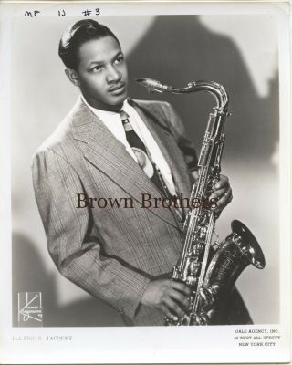 Vintage 1940s Jazz Saxophonist Illinois Jacquet W/saxophone Photo By Kriegsmann