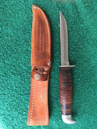Vintage Case - Xx Hunting/fishing Knife In Leather Sheaf,  3 Finn - Ssp