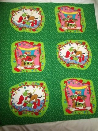Vintage Dr Seuss How The Grinch Stole Christmas 45x50 " Fabric Max Dog Spring Ind