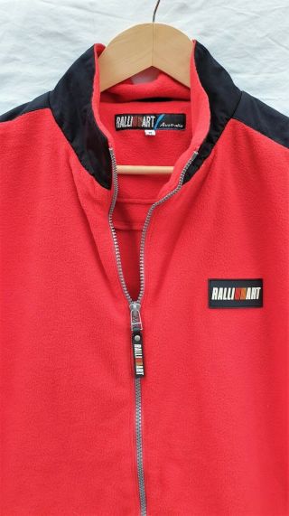 Vintage RalliArt Australia Red Fleece Zip Up Vest - Size M 2