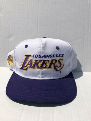 Vintage Los Angeles Lakers Sports Specialties Script Hat Snapback One Size