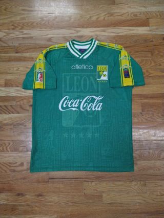 Vintage Rare Made Mexico Atletica Leon Fc Club Authentic Soccer Jersey Size Xl