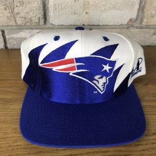 Vintage 90s England Patriots Logo Athletic Sharktooth Snapback Hat Cap Nfl