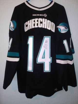Nhl Koho San Jose Sharks Signed Jonathon Cheechoo " Rocket Richard " Jersey,  Fstrap