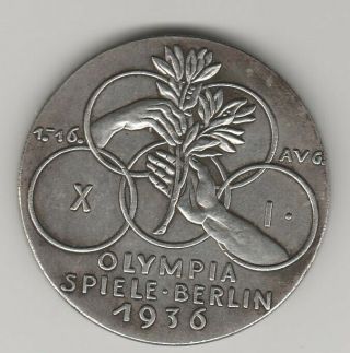 Orig.  Torch Run Participant Medal Olympic Games Berlin 1936 - 23.  07.  1936 Rarity