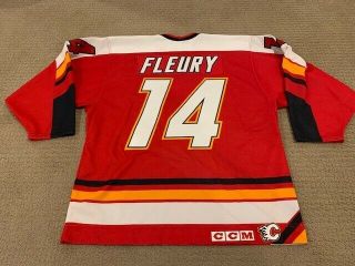 Vintage Theo Fleury Calgary Flames Nhl Ccm Pedestal 