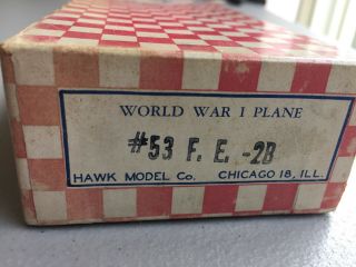Hawk Model Co.  1946 Balsa Wood Kit Military Plane World War 1 Vintage Rare
