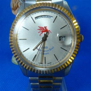 Team Issued Ucla 1989 Mobil Cotton Bowl Classic Watch Swiss Made