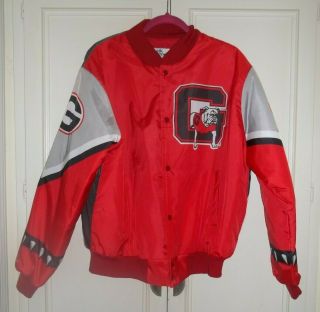 Vtg 90s Chalkline Georgia Bulldogs Ncaa Fanimation Football Jacket Usa Xlarge