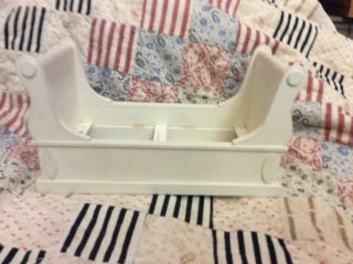 Signed Dollhouse Sleigh Bed Miniature Furniture 7 " X 4 " Antique White With Mat