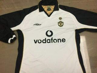 2001 Manchester United Centenary Long Sleeve Football Soccer Shirt Jersey L