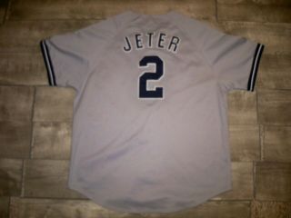 Vintage Derek Jeter York Yankees Mlb Russell Athletic Jersey Uniform Size Xl
