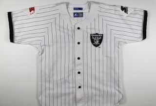 Vintage 90s Los Angeles Raiders Starter Pinstripes Jersery Medium