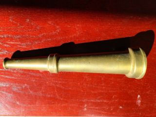 Vintage Solid Brass Fire Hose Nozzle 12 Inches,  2 Inch Base Diameter.