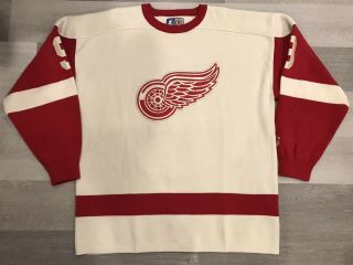 Starter Gordie Howe Detroit Red Wings Nhl Hockey Wool Sweater Jersey Size Xl