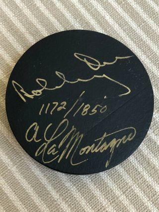 Bobby Orr Limited Edition Hand - Carved Puck By Armand Lamontagne