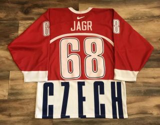 Czech Republic Jaromir Jagr Vintage Nagano Olympic Nike Hockey Jersey 44 Small S