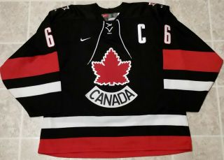 2004 World Cup Hockey Mario Lemieux Team Canada Captain Jersey Large Nike Black