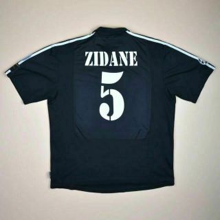 Real Madrid 2001/2002 Champions League Football Shirt Adidas 5 Zidane Xl Adult