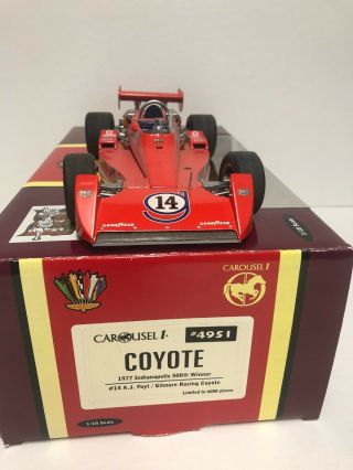 A J Foyt 4951 1977 Indy 500 Winning Gilmore Coyote 1:18 Scale
