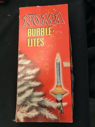 Vintage Noma Bubble Lights With Clip Attachments For Christmas Tree Box