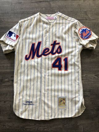 Authentic Mitchell And Ness M&n 1969 York Mets Tom Seaver 41 Jersey 44 M