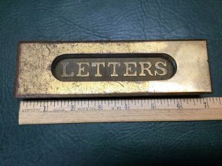 Vintage Brass Plate Mail Letters Slot Door Hardware