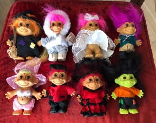 Vintage 8 Russ Troll 5” Dolls