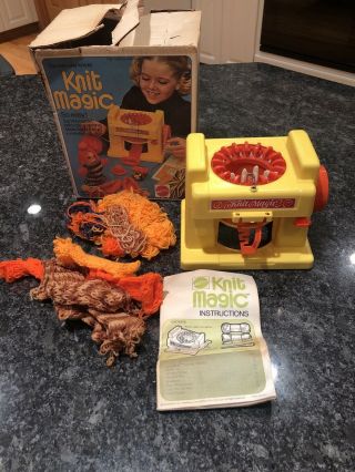 Vintage Mattel Toy Knit Magic 1974 W/original Box And Instructions Usa