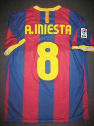 2010 - 2011 Nike Authentic Fc Barcelona Fcb Jersey Shirt Kit Andres Iniesta Spain