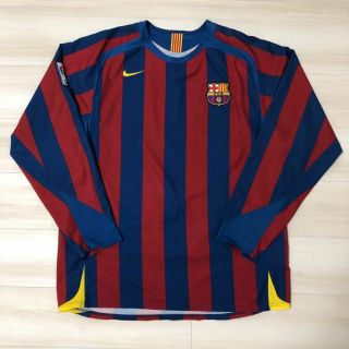 2005 - 2006 Fc Barcelona Barca Jersey Shirt Camiseta Home Nike L/s Long Sleeve Xl