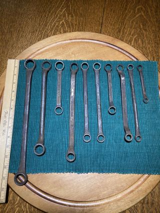 10 Vintage Offset Double Box End Sae Wrenches.  Not A Set.  Size 7/8” To 3/8”.
