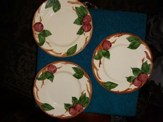 3 Vintage Franciscan Apple Pattern 8 " Salad Plates - Earthenware Usa California
