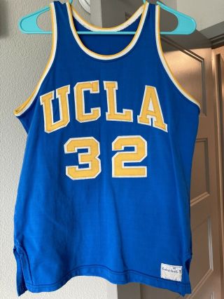 Ucla Sand Knit Bill Walton 32 Basketball Jersey Sz 40 Blue Made Usa