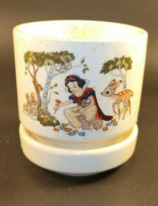 Vintage Ceramic Treasure Craft Walt Disney Snow White Planter And Dish Rare